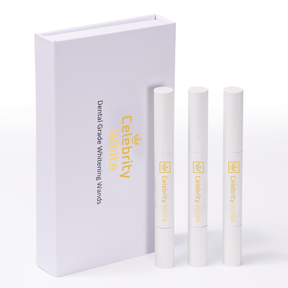 3-2mL Whitening Pens by Celebrity White and Celebrity Smiles Club. Carbamide Peroxide Plus Potassium Nitrate.