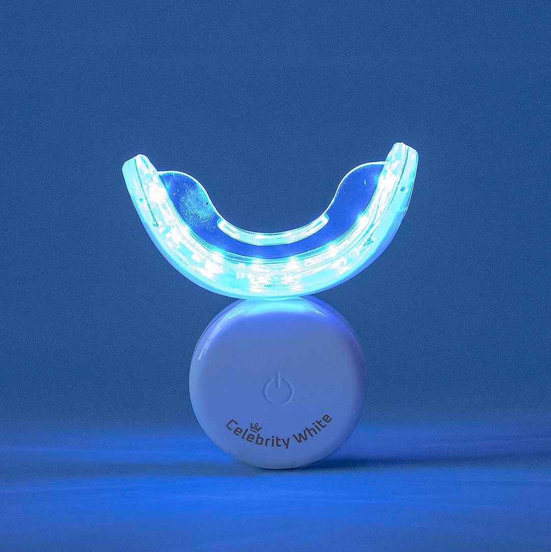 Blue LED Light Mouthpiece to whiten fast.